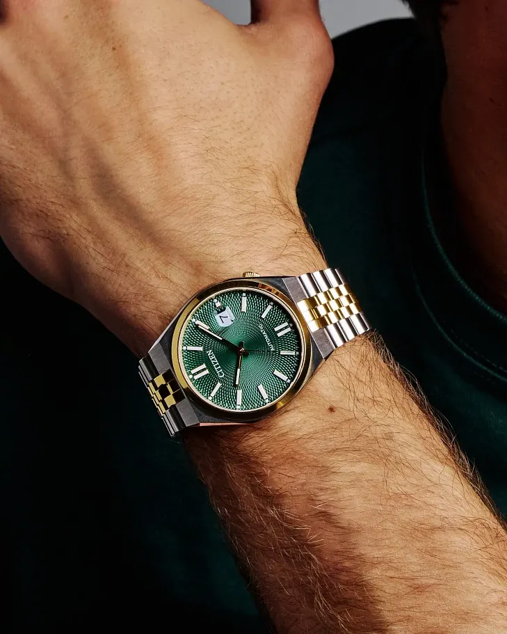 greentomatoさま TSUYOSA 60 Green Dial Stainless Steel Bracelet NK0024-54X | CITIZEN